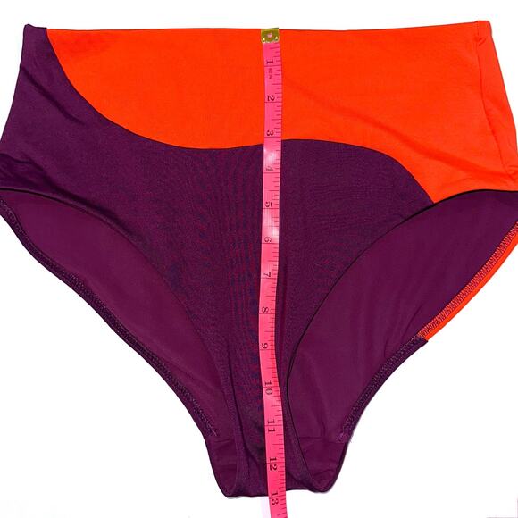 Athleta Asymmetrical Colorblock High Waist Swim Bikini Bottom Size Small - Picture 10 of 10